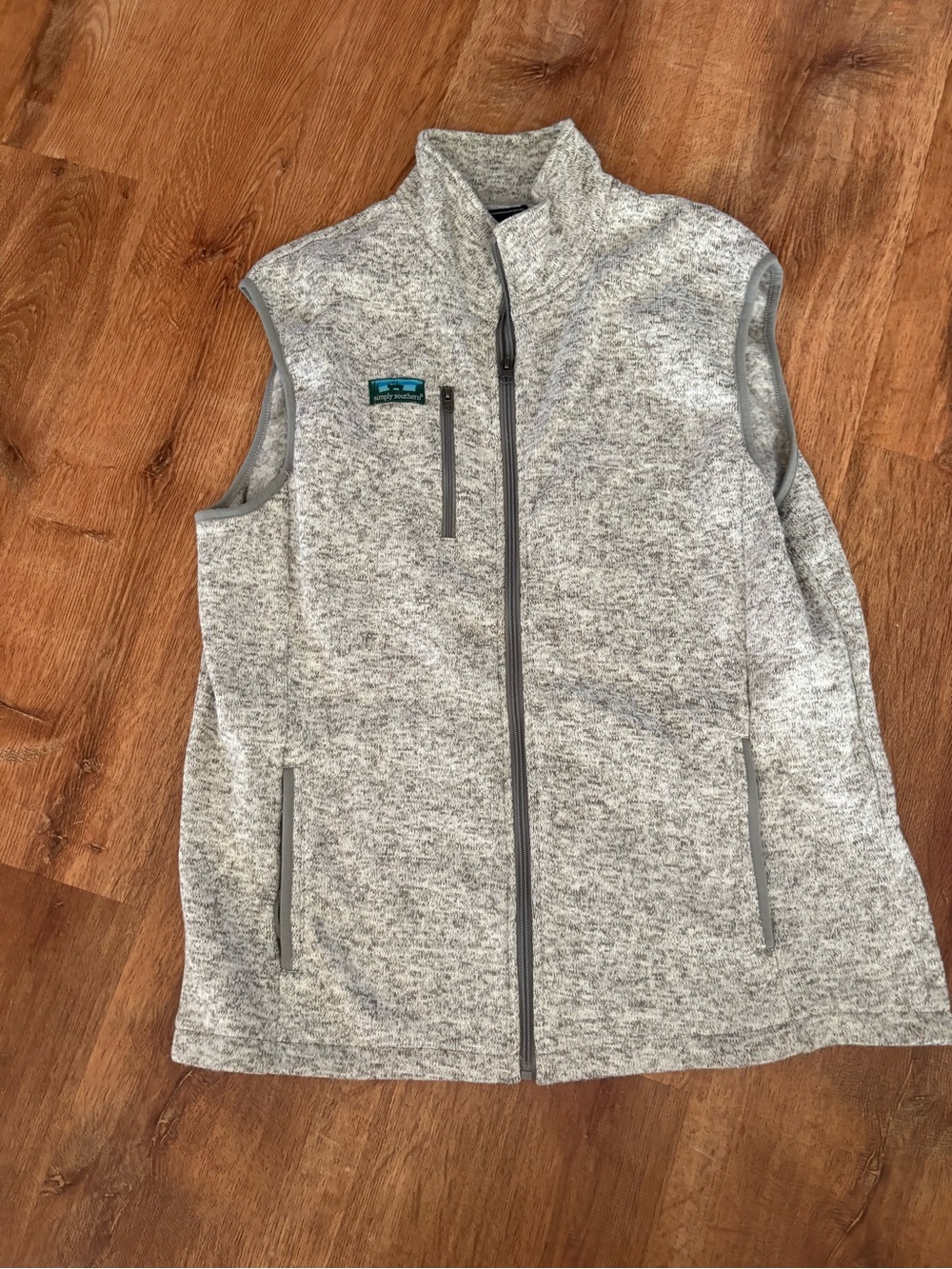 Men’s Simply Southern Heather Gray Quilted Fleece Vest